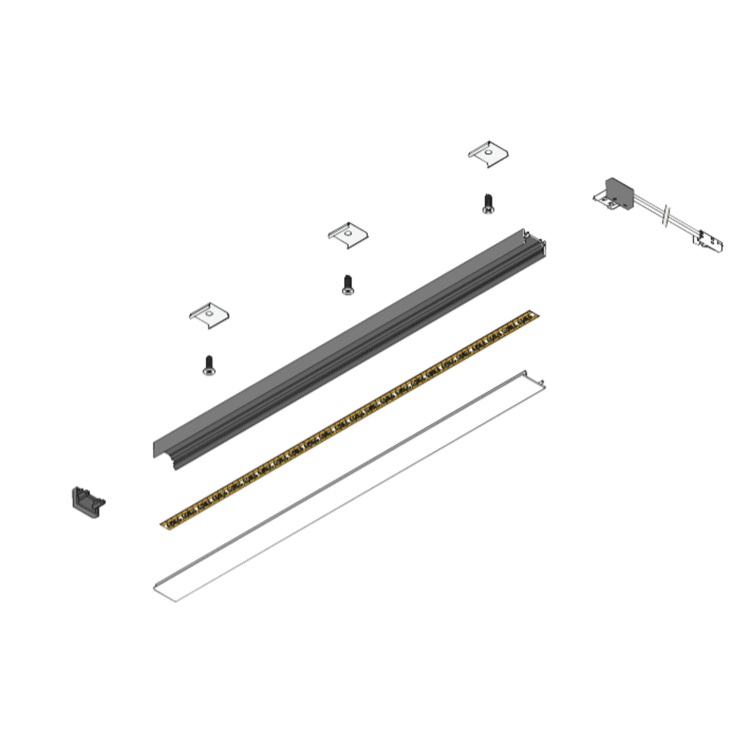 Moove1 led profiel 3m WDC 24V 10W/M zwart